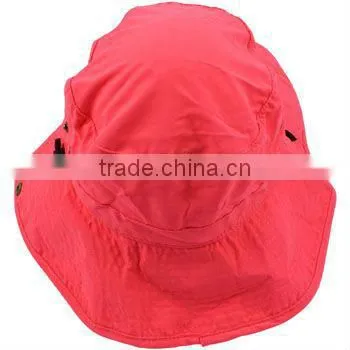 Unisex Neon Summer Chin Tie Boonie Bucket Hat Cap Crusher Snap up down 58cm Pink