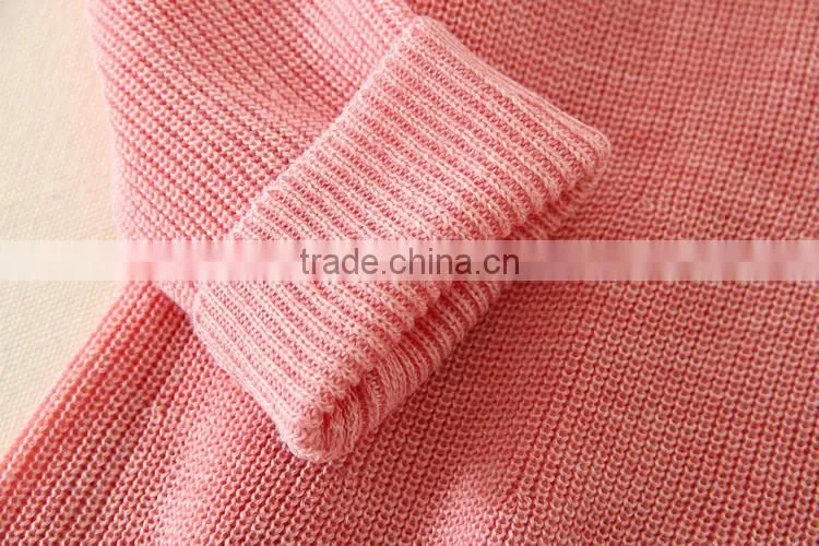 Kids CNY sweater dresses, black knitting girl's sweater, round collar long sleeve valentine's day sweater dress