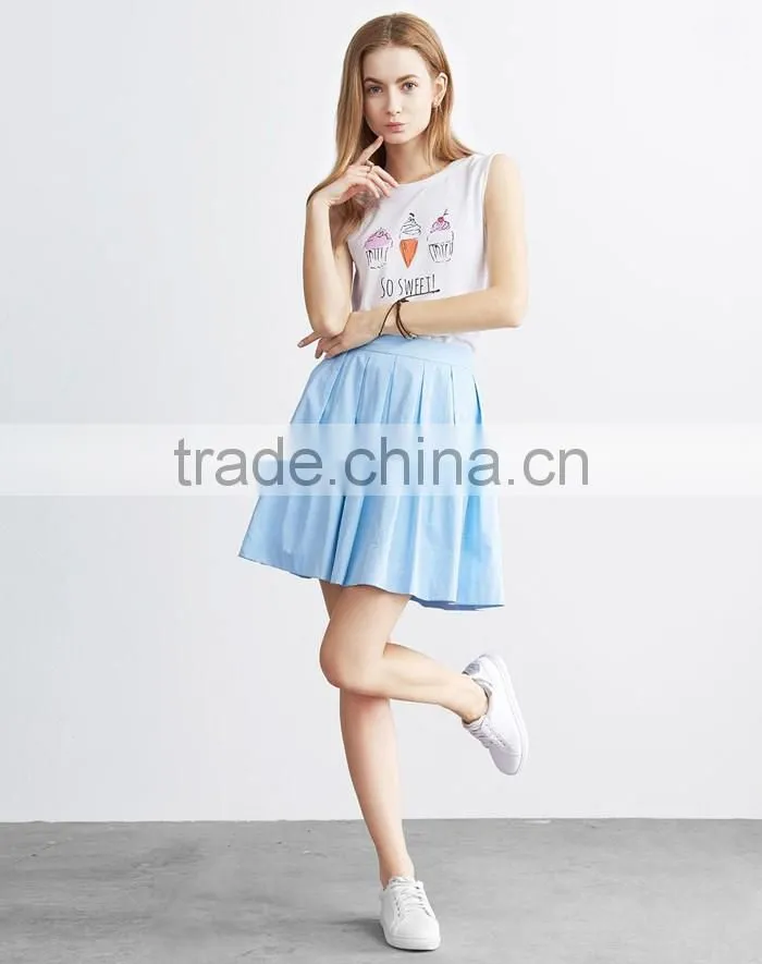 Fashionable lovely printed lady custom singlet