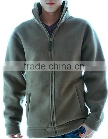 Europe Style Fashion Cheap Winter Plain Full Zip Polar Fleece Jacket Hoodies With Side Pocket