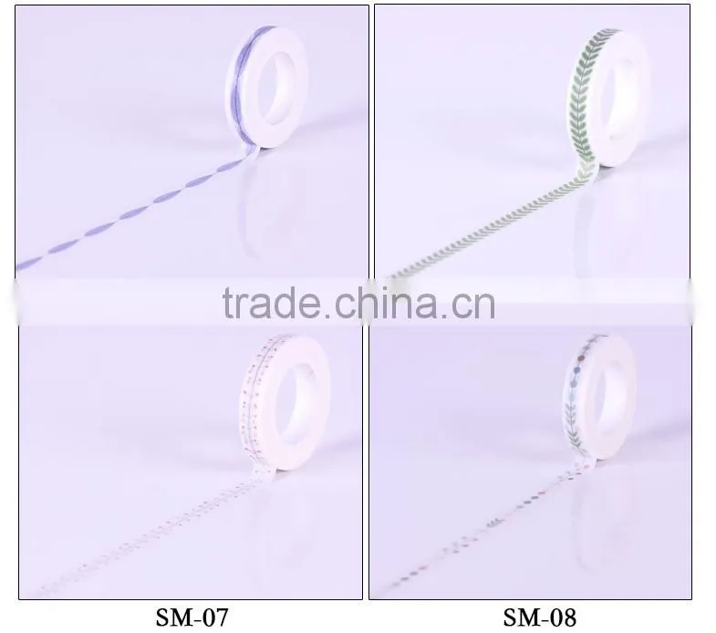 7mm*10m washi tape heart/split line/animal foortsprint pattern adhesive tape small fresh series decorative tape
