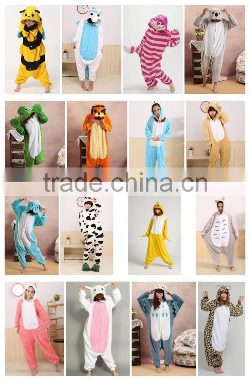 wholesale good quality unisex flannel adult animal suite