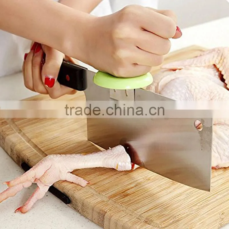 New Stainless Steel Knife Cap Dual-purpose Kitchen Chopping Booster Knife Holder Kitchen Gadgets