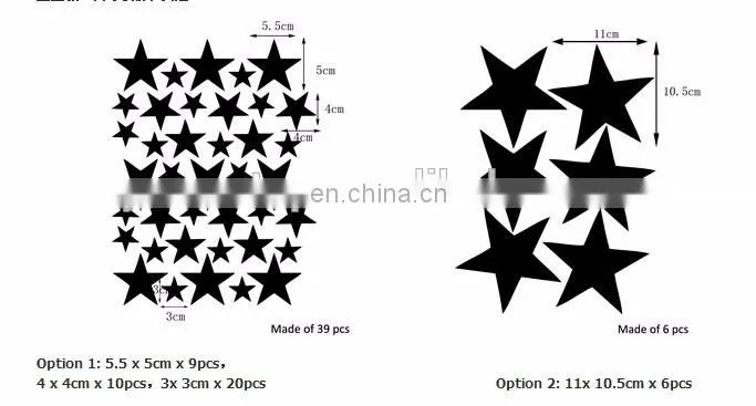 Ins Style Colorful Star Shape Vinyl Wall Sticker Children Room Home Decoration Mural Roon Decal