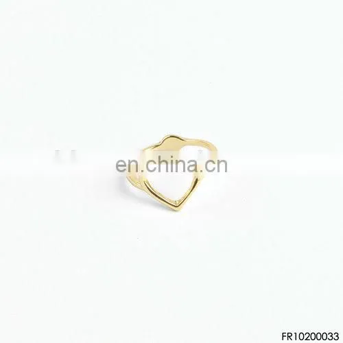 Heart shape simple ring for women gift gold plated ring