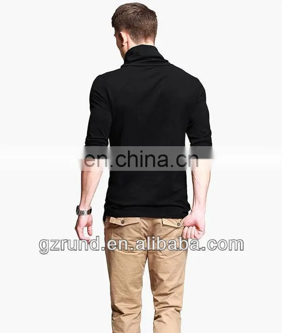2014 new latest mens t shirts/ long-sleeved turtleneck t-shirt men t-shirt/high fashion mens clothing italian shirts with high