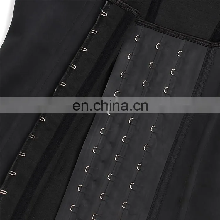Latex Rubber Black 9 Steel Boned Figure Shaping Women Buckle Corset Women