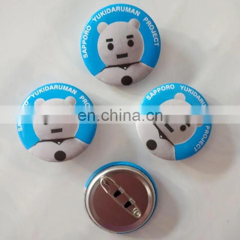 Custom design tin badge with safety pin