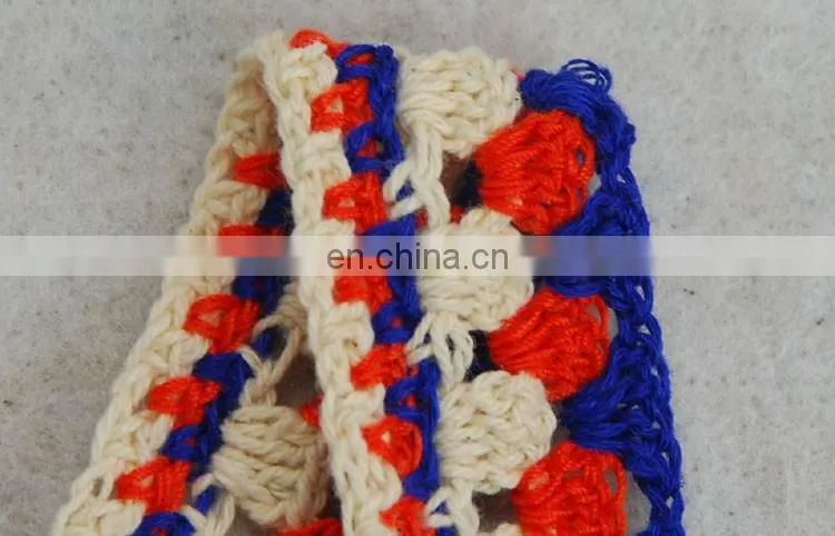 Italy design 2017 fashion colorful cotton handmade trimming