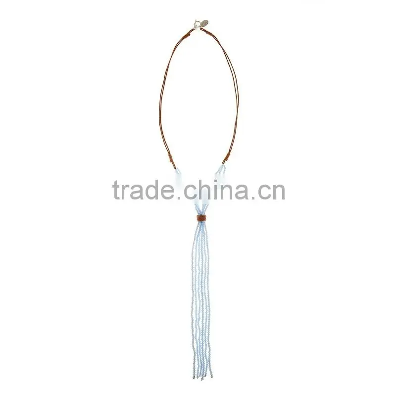 Handmade wooden beads tassel necklace custom wood bead necklaces