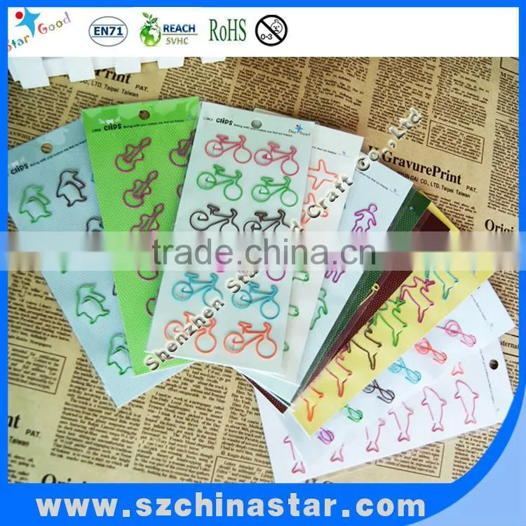 printing card with colorful paper clip