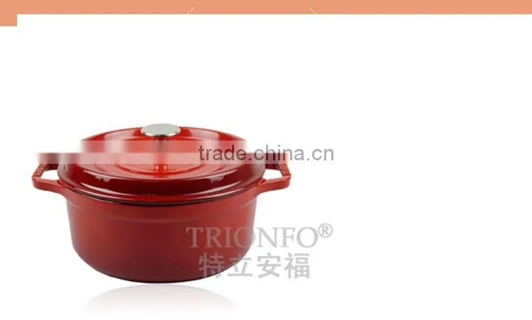 Factory price Trionfo antique cast iron red enamel pot