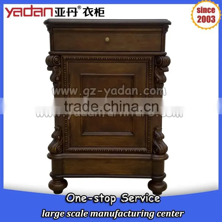 Ancestral 3 drawers bedside cupboard home bedroom table night handmade carving