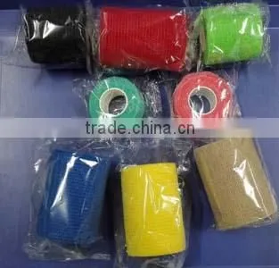 Non-woven cohesive bandages with latex and latex-free light adhesive ,CE ISO FDA