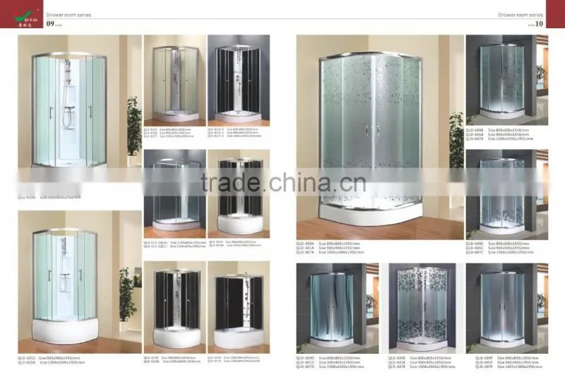 ABS high tray frosting tempered glass shower enclosure