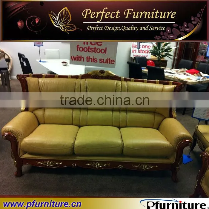 latest leather neoclassic style sofa PFS3895A