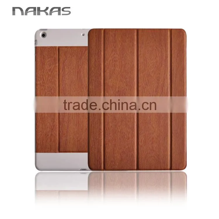 manufacturer lithe soft zroo grain smart cover leather mobile phone shell with stand up feature for Ipad Air