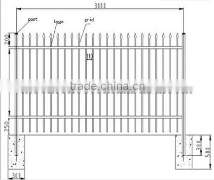 High quality ornamental steel fence (supplier)