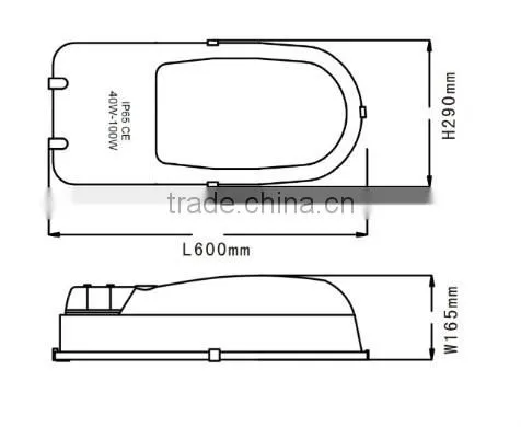 5000K tempered glass lens high lumen 85-277V IP65 induction 60W aluminium shell street lamp