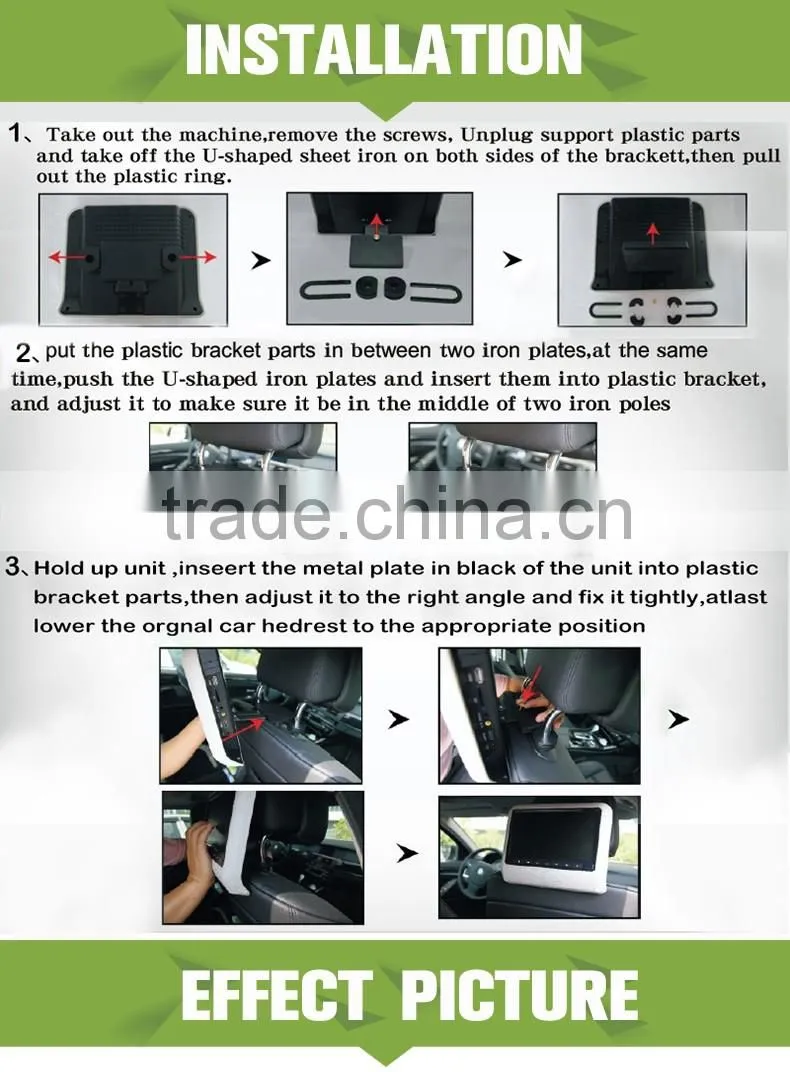 Best selling headrest 9 inch car dvd vcd cd mp3 mp4 player