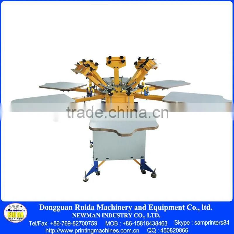 jute bag roll to roll 6 color 6 station screen printing machine