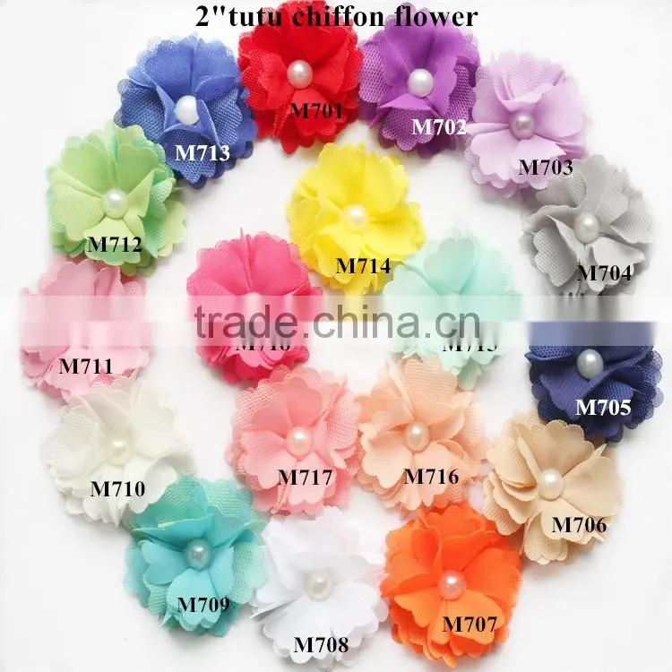 Butterfly shabby trim, pearl chiffon flower