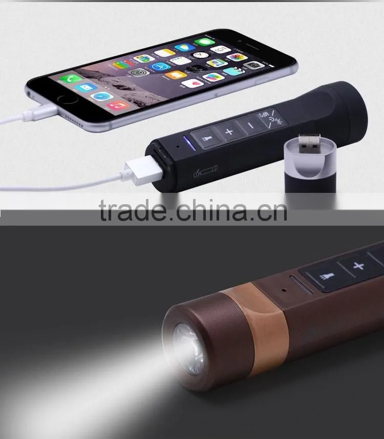 bicycle handsfree move power bank with bluetooth speaker torch