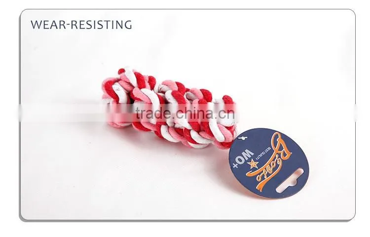 Eco-friendly durable cotton rope toy for knot dog chew pet toy