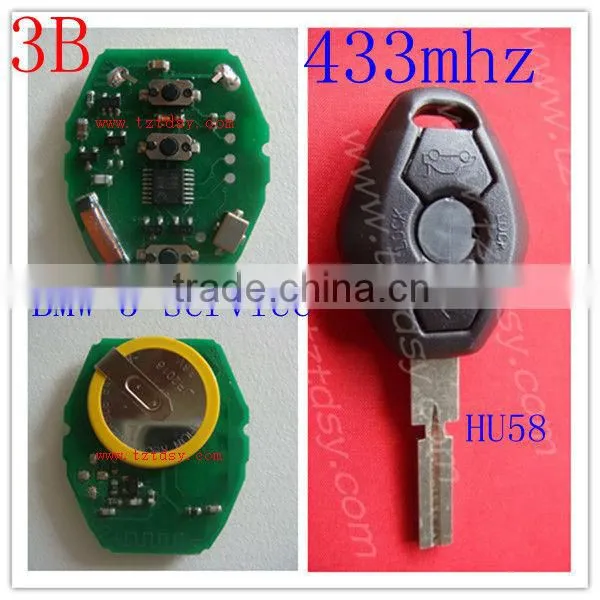 Tongda Top sale remote key 3 button with 315mhz/433mhz.