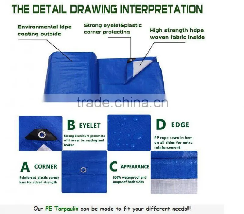 PE tarpaulin in roll, bale, carton packing