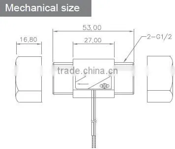 Black Plastic type G1/2 BSP Outer thread water flow sensor