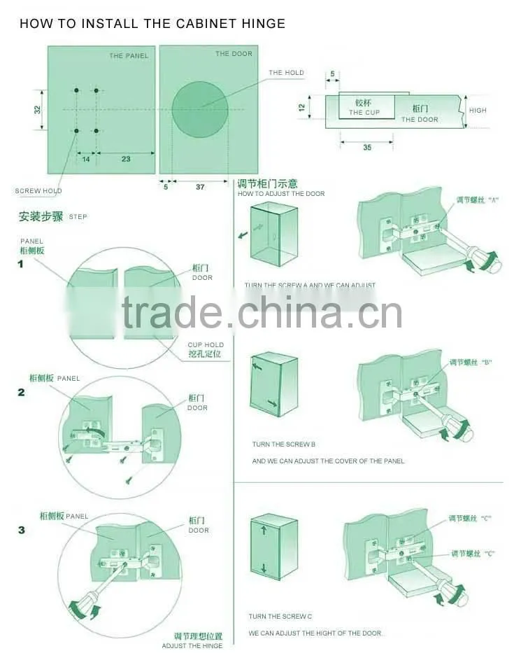 Good quality unique cabinet hinges soft close