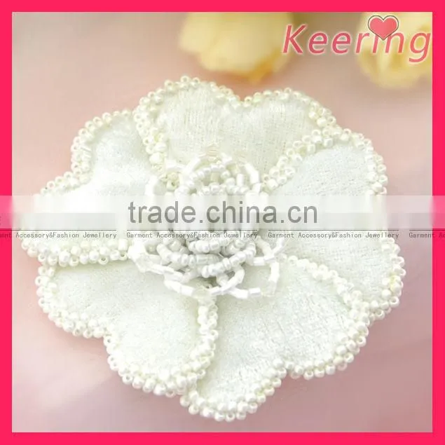 Wholesale sew on beaded flower patch for clothes WPH-1695