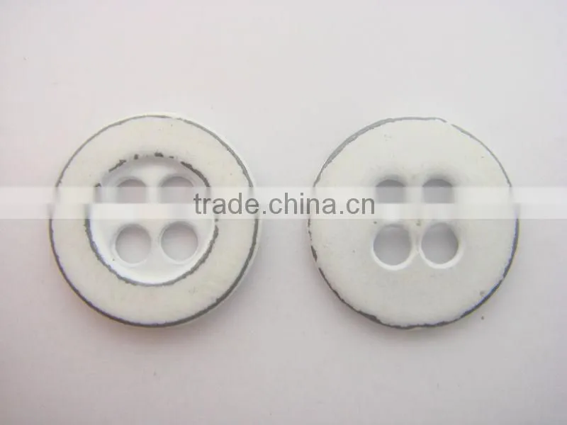 9mm 4 holes metal button with white color