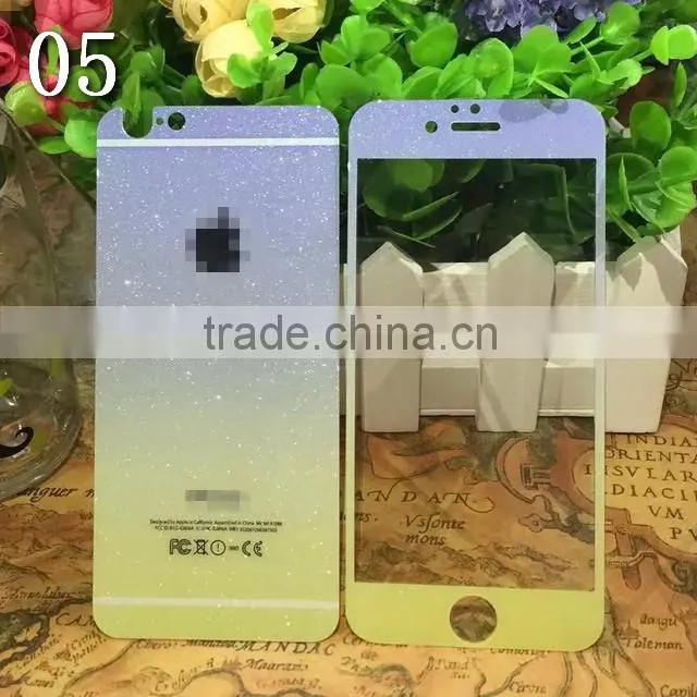2016 new front&back shimmering powder gradient ramp Screen Protector for iPhone 6s China supplier
