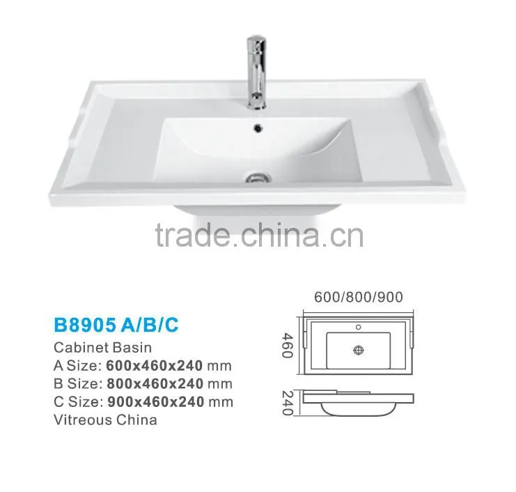 vanity white ceramic cabinet basin