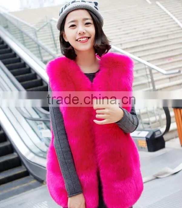 QYQX-001 High quality blue fox fur vest