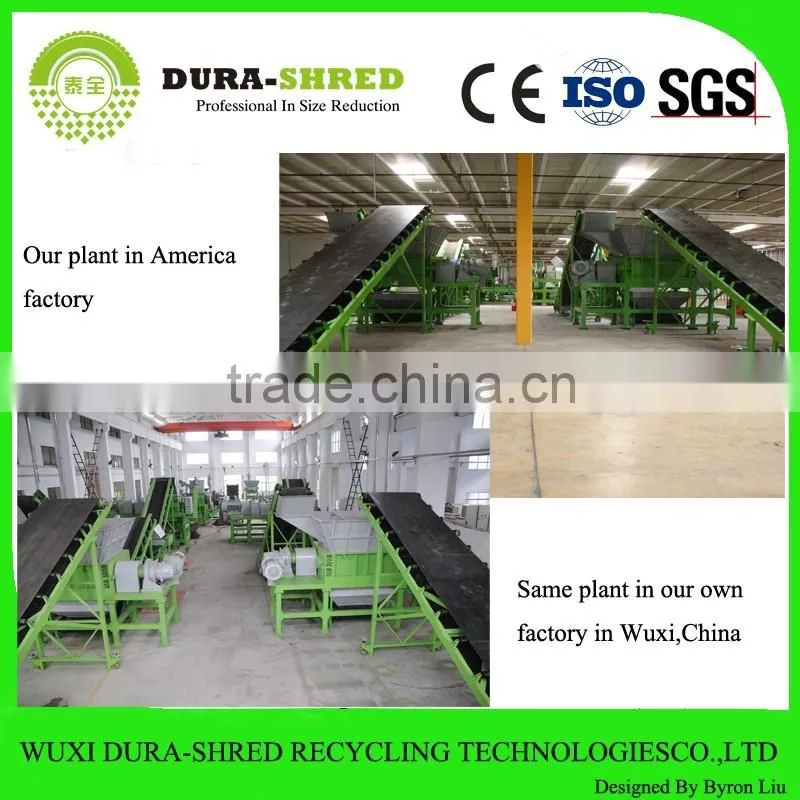 Dura-shred special designed tires and wood shredder machine