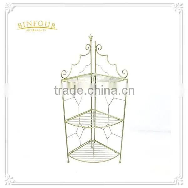 New design 4 tier corner shelf metal planters display stand