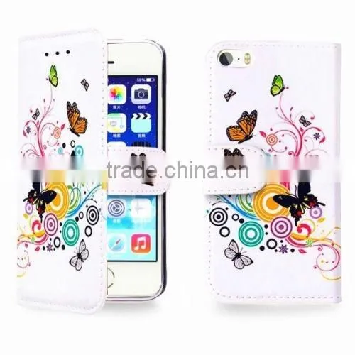 wholesale hot selling Leather Flip wallet mobile phone case cover for iphone SE
