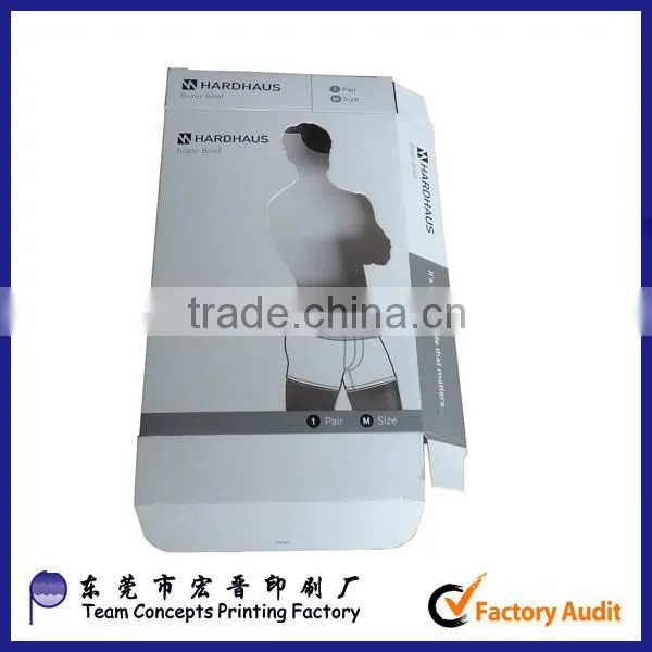 Customized men underwear paper box with PVC window