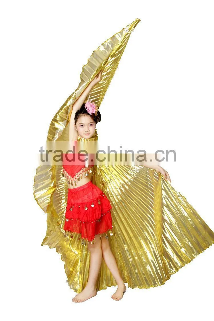 Belly Dance Wings In Practice , Costume Wings for Sale , Belly Dance Isis Wings Golden