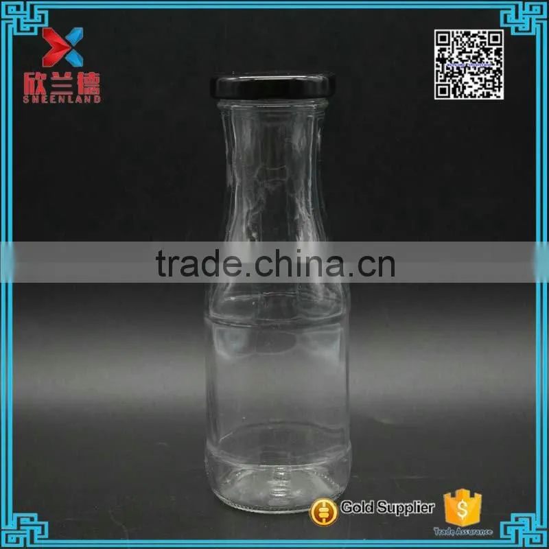 200ml Empty Glass Bottle Milk Bottle With Screw Lid Yogurt Bottles