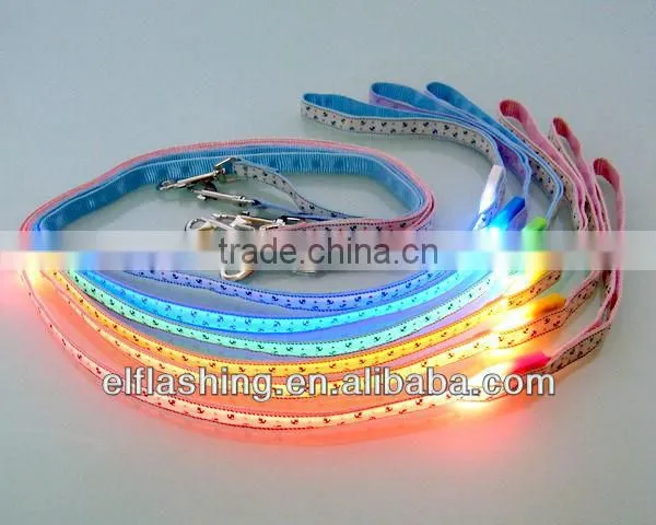 led dog leash blue large size dog leash