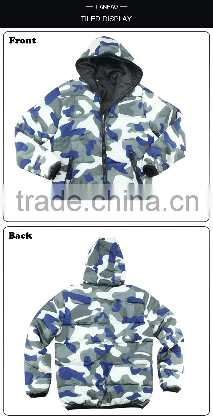 Men Cotton Leisure Jacket with Camo Pattern