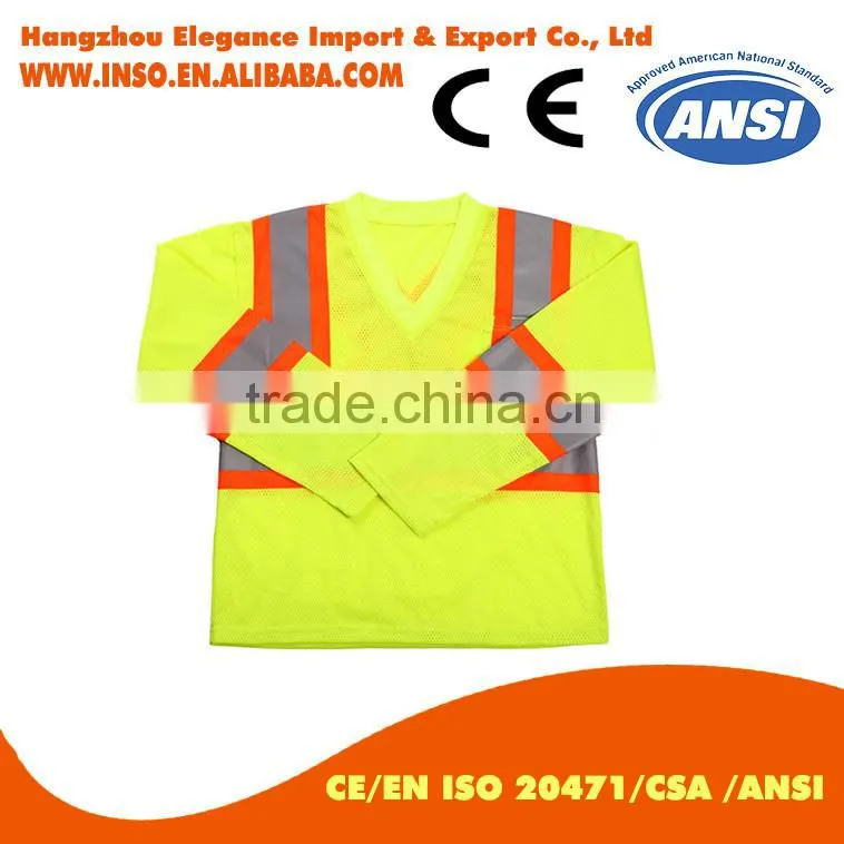 high quality reflective long sleeve safety shirt 2016 safety shirt polo shirt reflective tape t-shirt