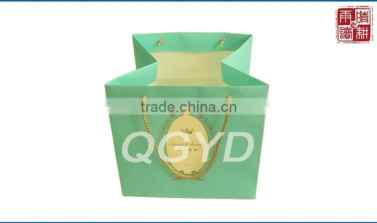 Laminate paper shopping bag produce bag paper bag rope handle