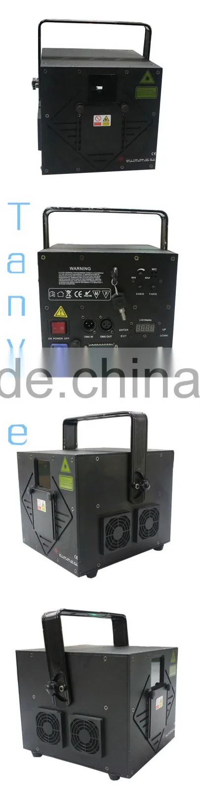 fly case dj lighting 2000mw 2w rgb full color animation laser light