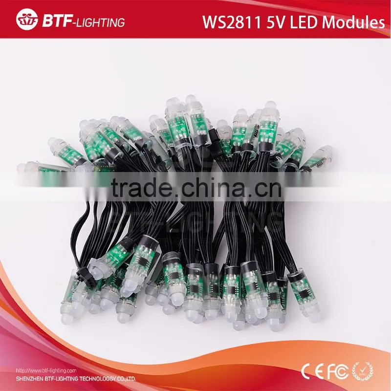 Green Wire 12mm WS2811 pixel led module, 5V IP68 waterproof