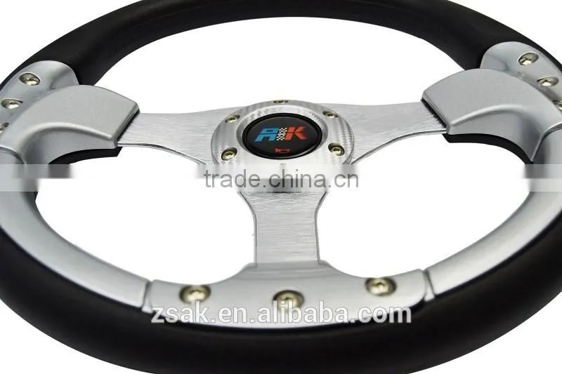 Plastic silver 13'' racing car steering wheel